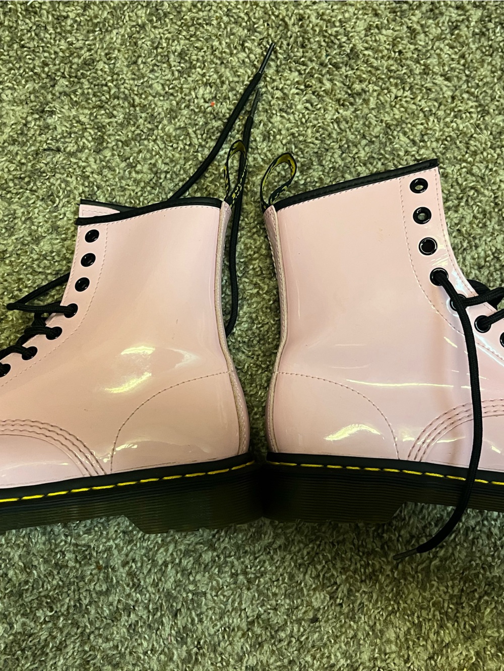 Dr. Martens Pink Patent Lace-Up Combat Boots - Picture 6 of 6